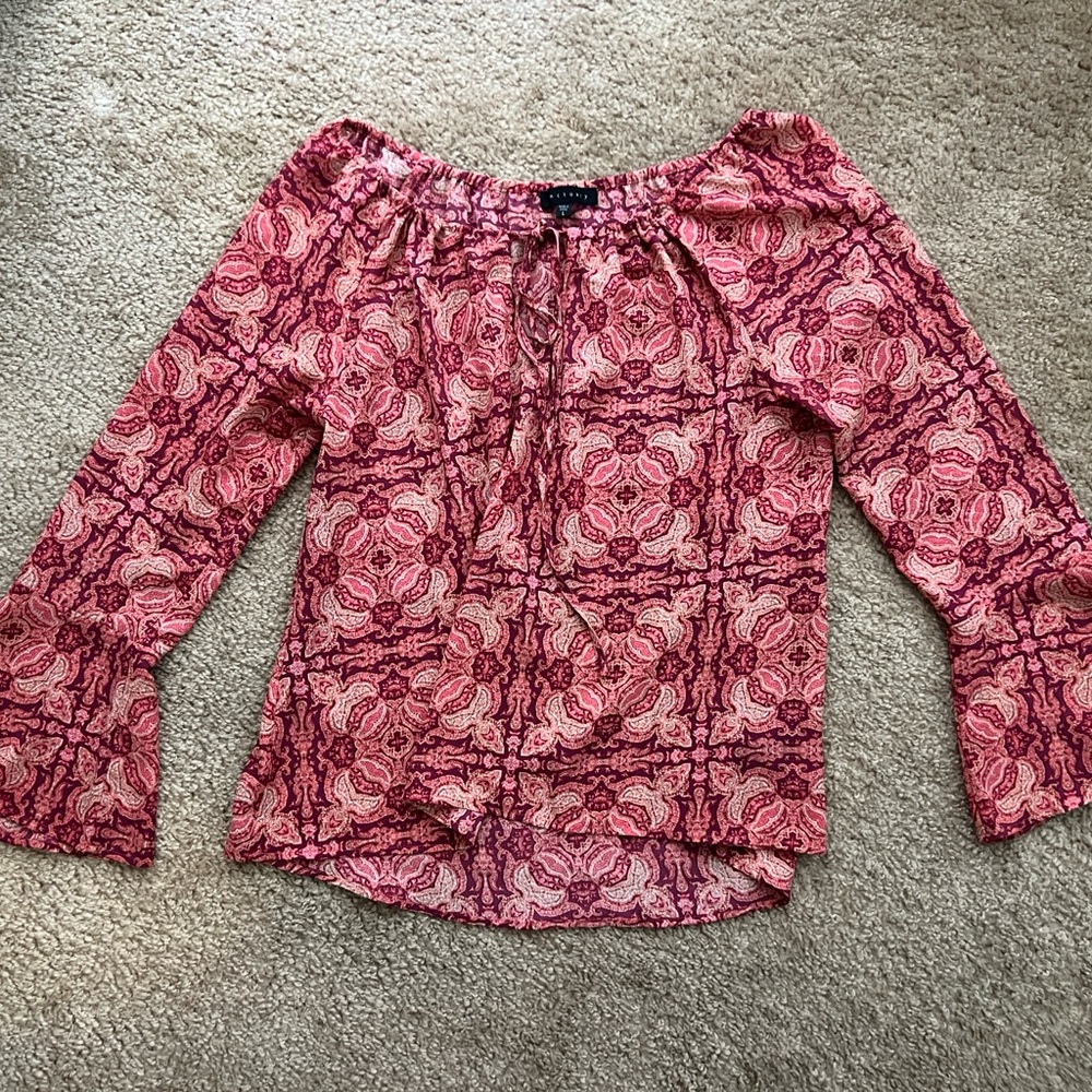 Flare-Sleeved 80s Top